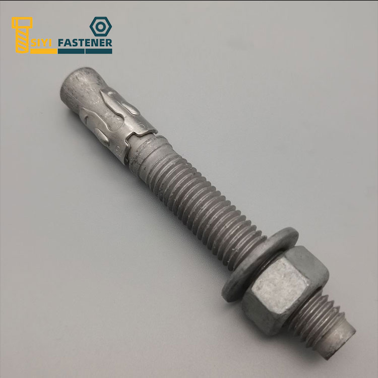 Carbon Steel Hot Dip Galvanized HDG Wedge Anchor na may Stainless Steel Clip