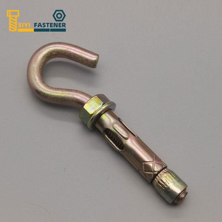 Carbon Steel Zinc Plated Sleeve Anchor na may Conical Nut at C Hook